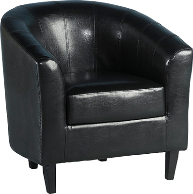 Tempo Tub Chair In Black Faux Leather - Click Image to Close